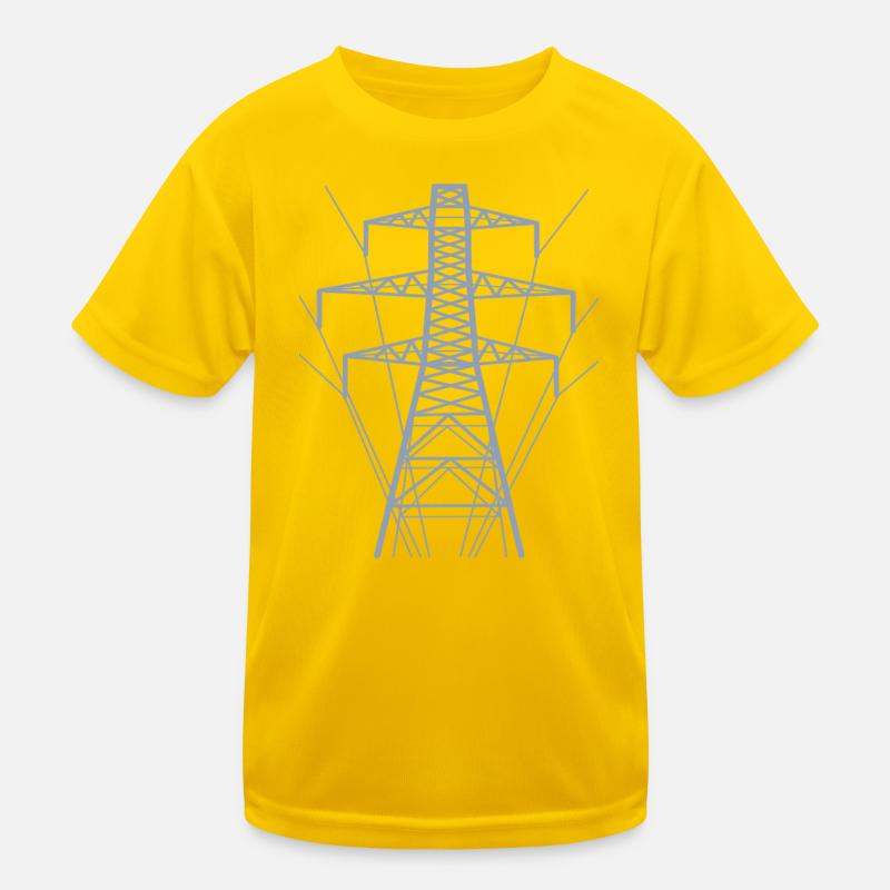 Silhouette de poteau d’alimentation blanc T-shirt sport Enfant