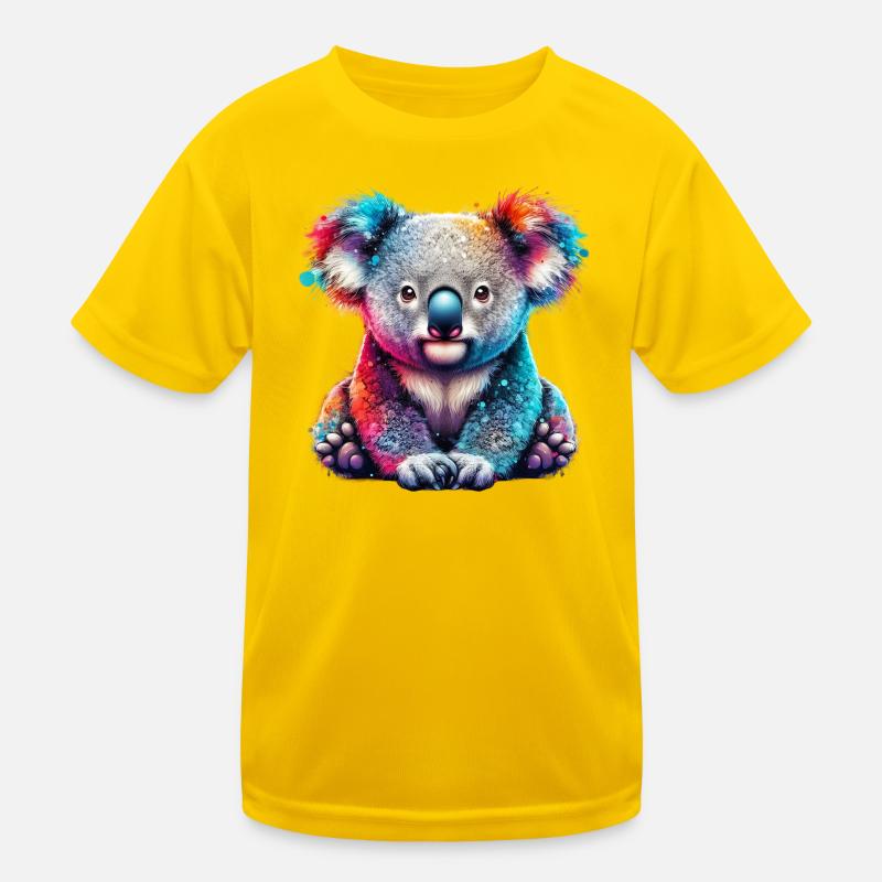 Koala - Kinder Funktions-T-Shirt - Eigelb