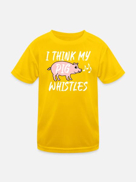 I think my pig whistles - Kids Functional T-Shirt - egg yellow