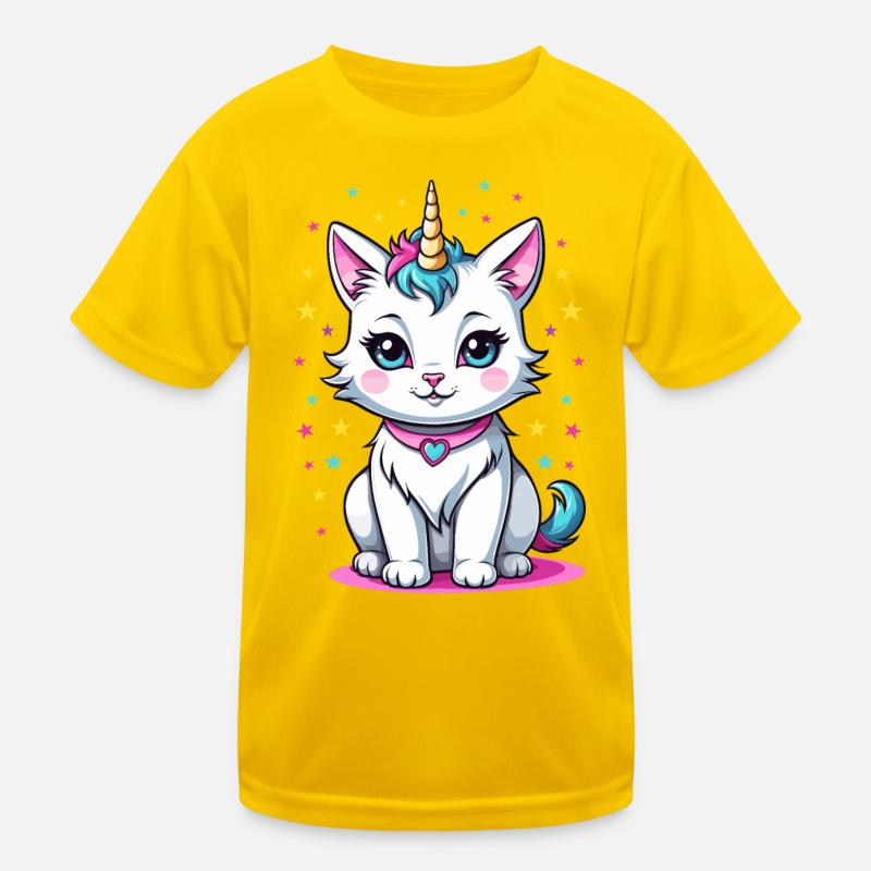 Cute Cat Unicorn Kids Functional T-Shirt