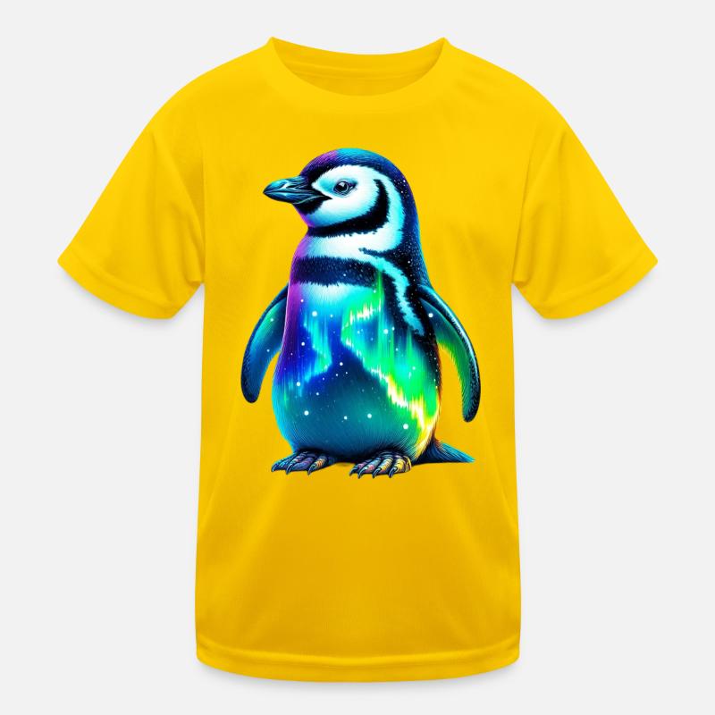 Aurora Borealis Pinguin Kinder Funktions-T-Shirt