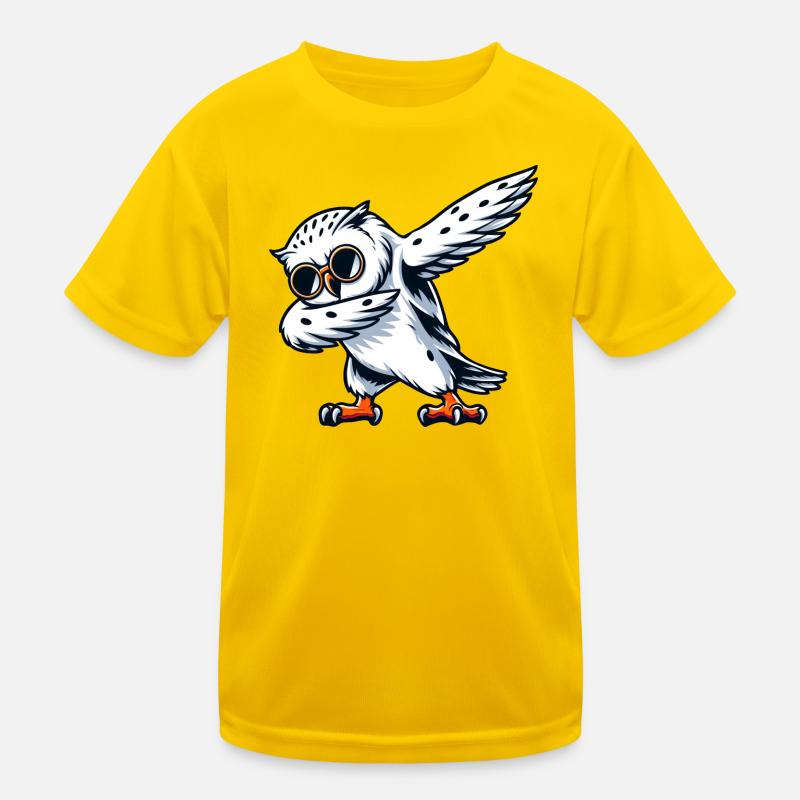 Cool Snowy Owl Dabbing Pose Kids Functional T-Shirt