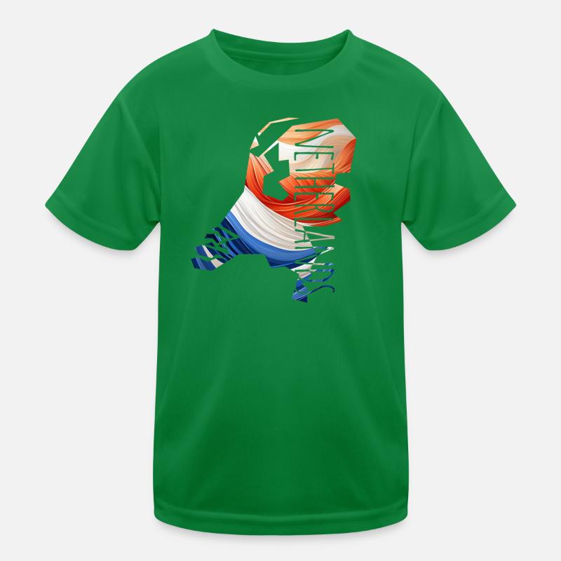 Map Netherlands with national colours Kids Functional T-Shirt