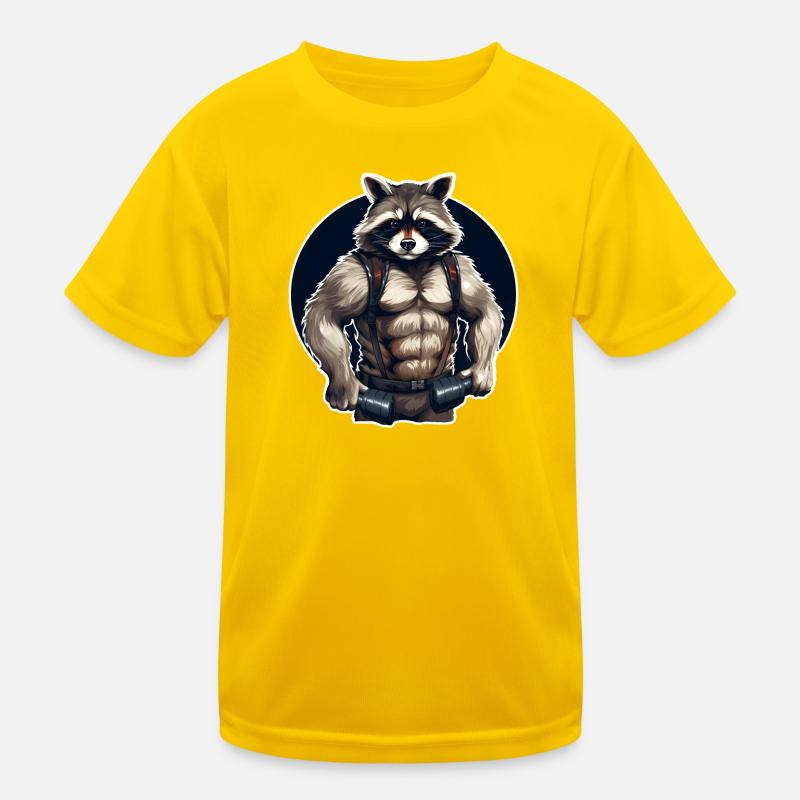 GYM Waschbär Training Kinder Funktions-T-Shirt