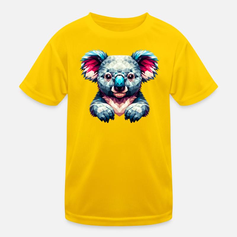 Polygonaler Koala Kinder Funktions-T-Shirt