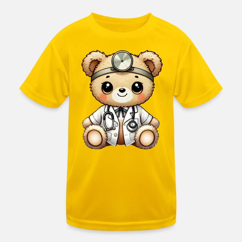 süßer Kuscheltier Teddy Arzt mit Arztkittel Kinder Funktions-T-Shirt