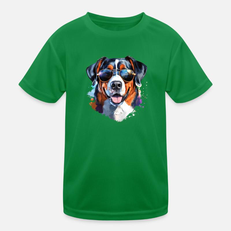Entlebucher mit Sonnenbrille Kinder Funktions-T-Shirt