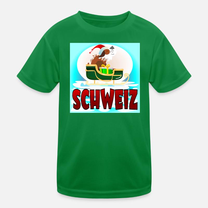 WEIHNACHTEN BERNHARDINER - SCHWEIZER HUND SCHWEIZ Kinder Funktions-T-Shirt