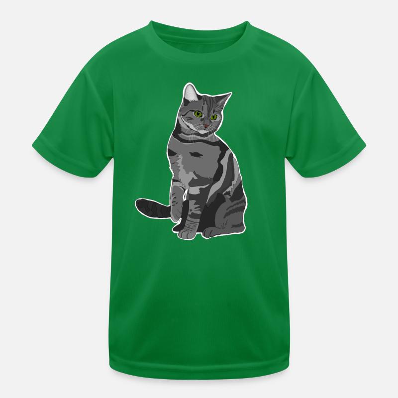 Chat gris T-shirt sport Enfant