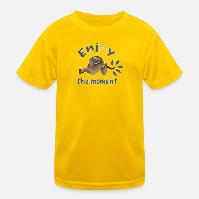 Faultier auf Ast Kinder Funktions-T-Shirt