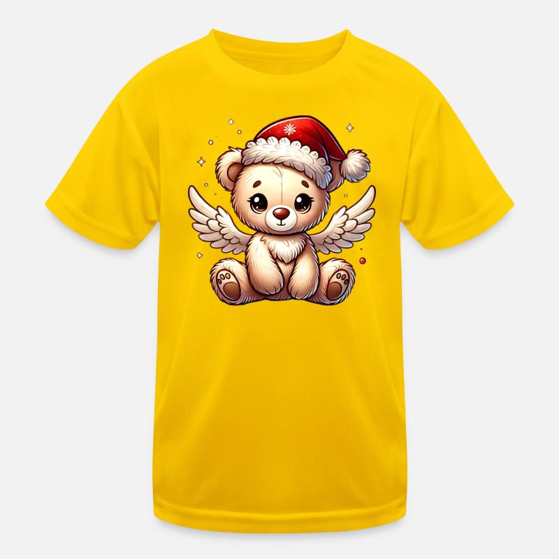 Teddybär Engel-süßer Begleiter der Weihnachtszeit Kinder Funktions-T-Shirt