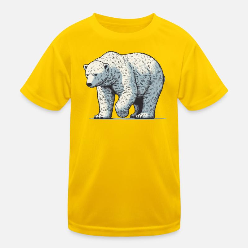 Eisbär - Kinder Funktions-T-Shirt - Eigelb