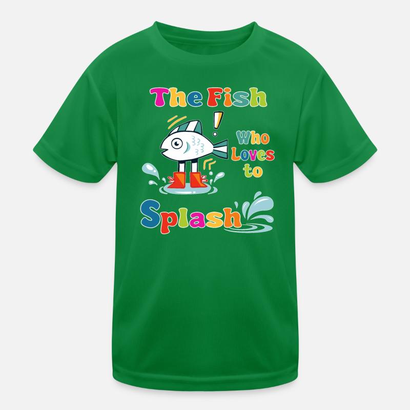 Der Fisch, der es liebt zu planschen Kinder Funktions-T-Shirt