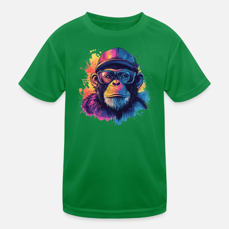 Wasserfarben Hipster Affe Kinder Funktions-T-Shirt