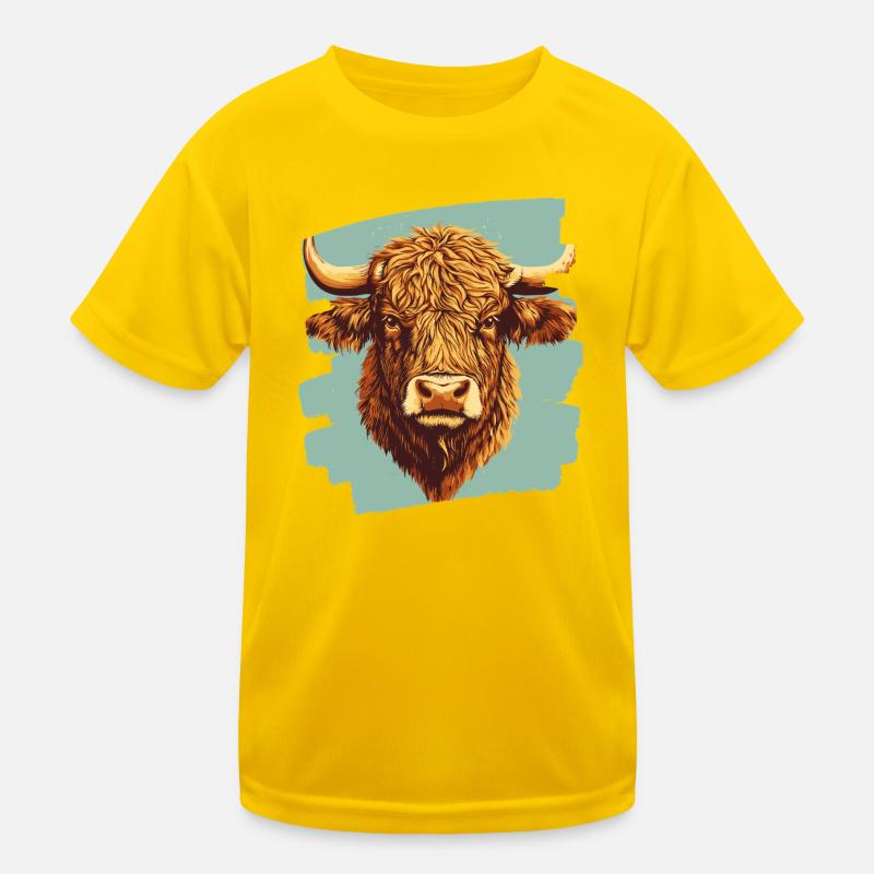 Scottish Highland cattle Kids Functional T-Shirt