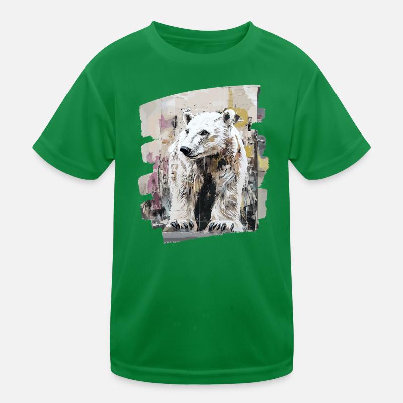 Polar Bear Graffiti Sprayer Kids Functional T-Shirt