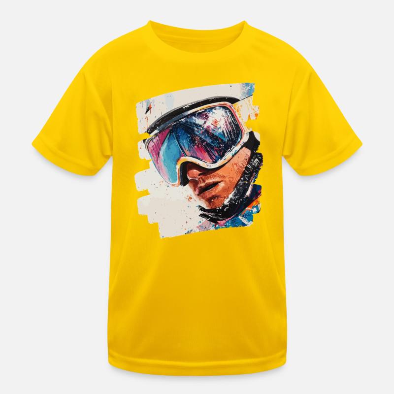 Snowboarder Pulverschnee Kinder Funktions-T-Shirt