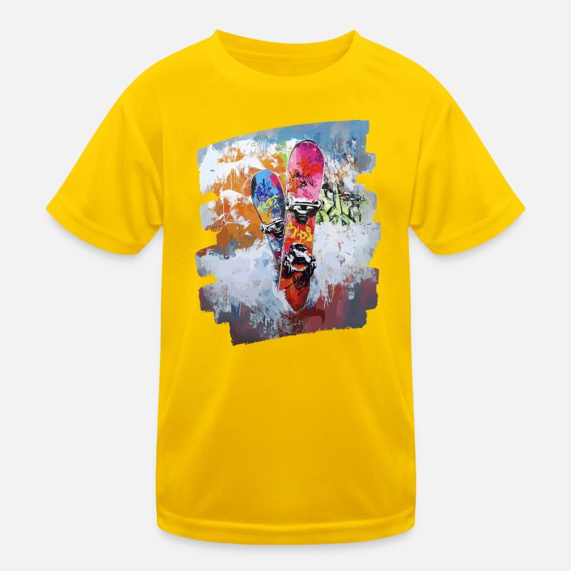 Snowboarder powder snow Kids Functional T-Shirt