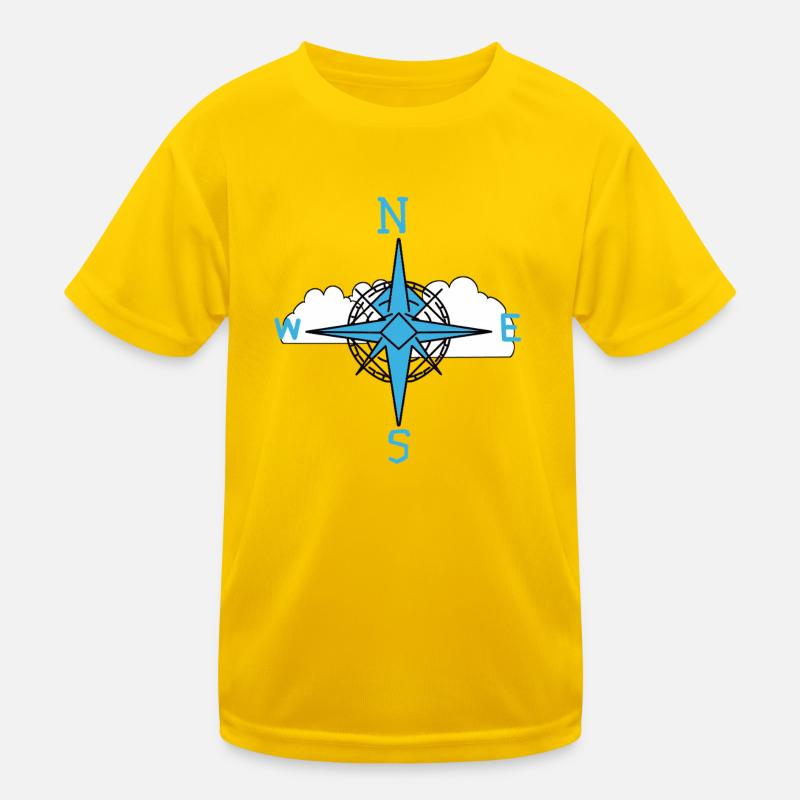 Clouds Sky Compass Direction Kids Functional T-Shirt