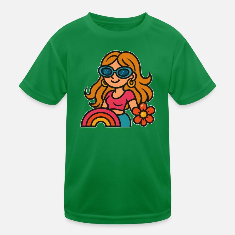 Fille d’été rétro - Look Flower Power T-shirt sport Enfant