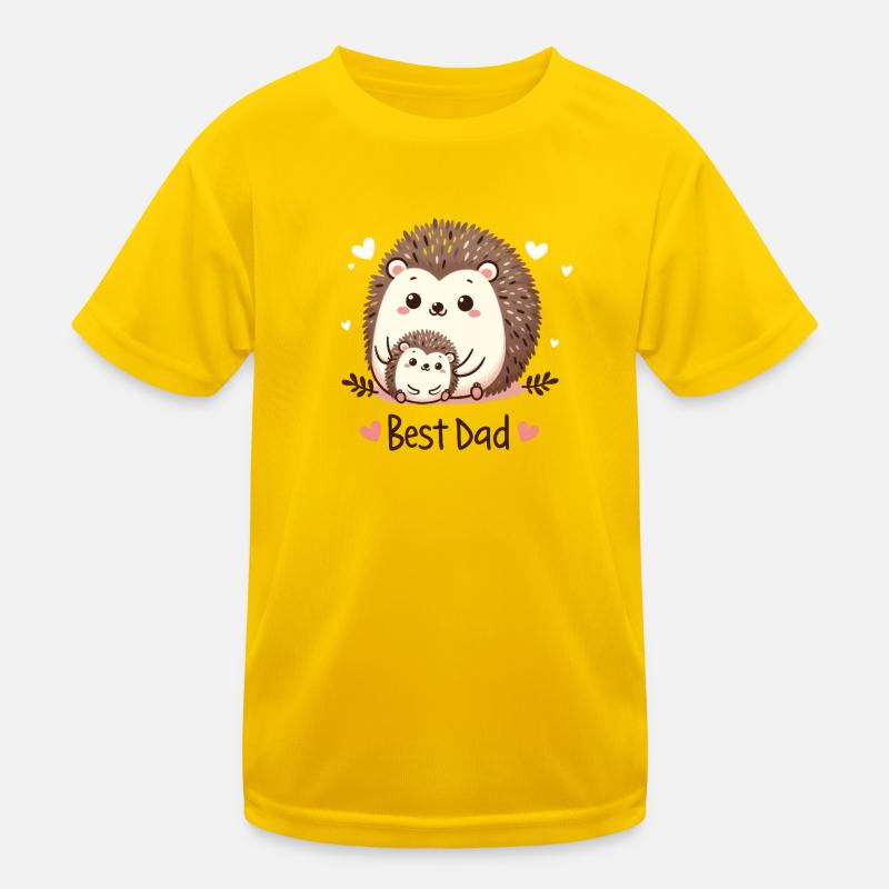 Bester Papa Igel Kinder Funktions-T-Shirt