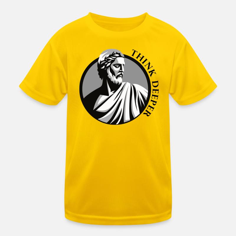 Philosophe grec classique | « Réfléchissez plus profondément » | Stoïque T-shirt sport Enfant
