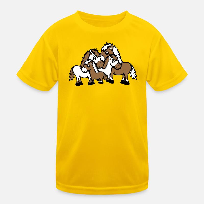 4 Pferde Familie Kinder Mama Papa Vater Mutter süß Kinder Funktions-T-Shirt