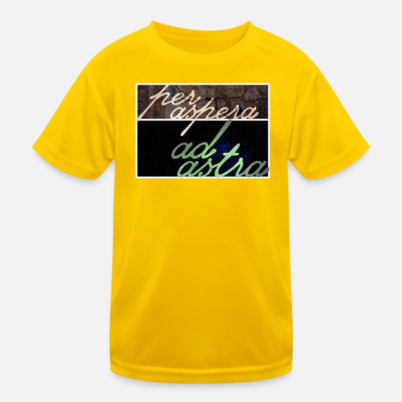 Per Aspera Ad Astra - Kinder Funktions-T-Shirt - Eigelb