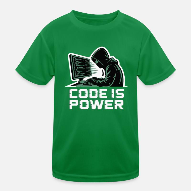 Cyber Hacker Code Unendliches Design Kinder Funktions-T-Shirt