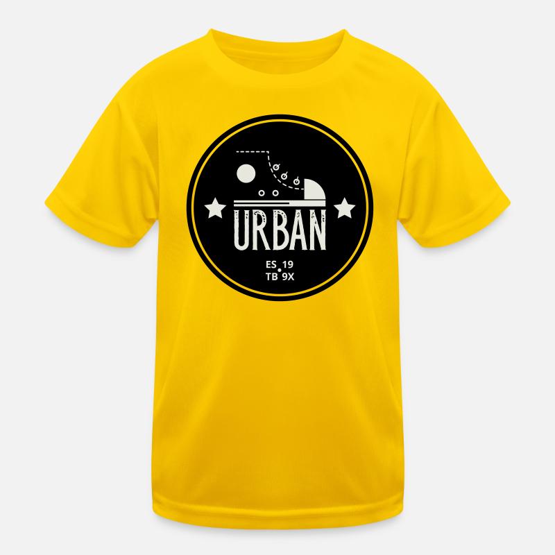Urban Style Badge Featuring Red Sneaker and Bold  T-shirt sport Enfant
