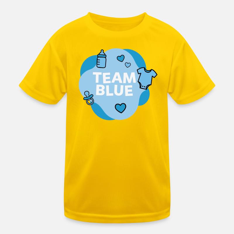 Team Blu Baby Shower Design Maglietta sportiva per bambini