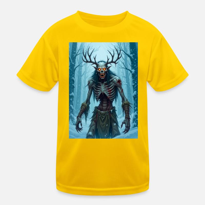 Wendigo, abgemagerter kannibalischer Dämon der Folklore Kinder Funktions-T-Shirt