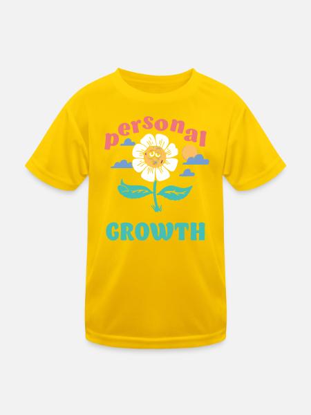 Persönliches Wachstum Daisy - Kinder Funktions-T-Shirt - Eigelb - Vorne