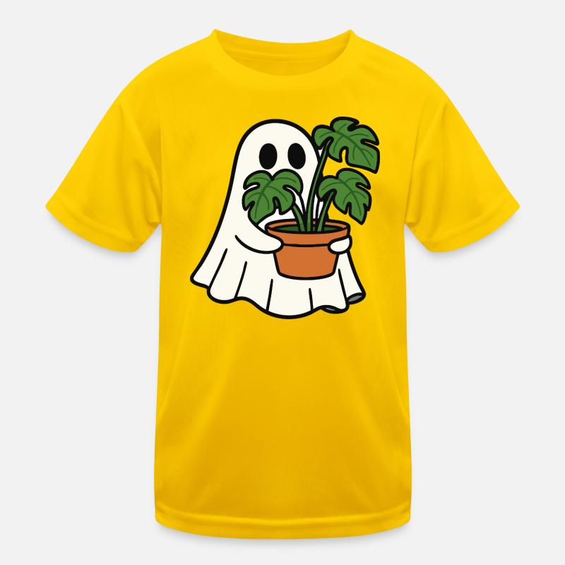 Süßes Gespenst mit Monstera Pflanze Kinder Funktions-T-Shirt