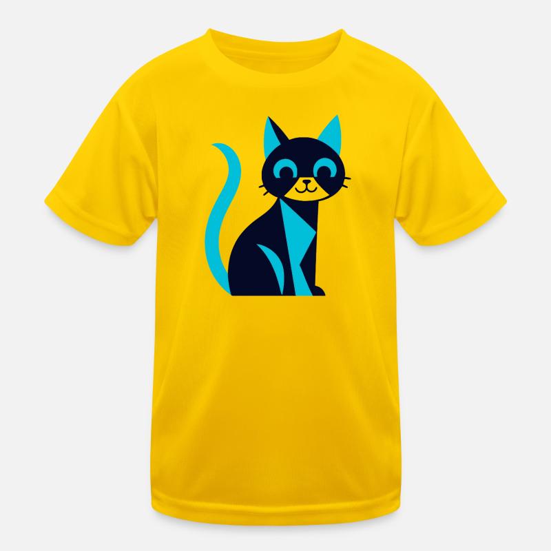 Chat noir-bleu avec effet aw T-shirt sport Enfant