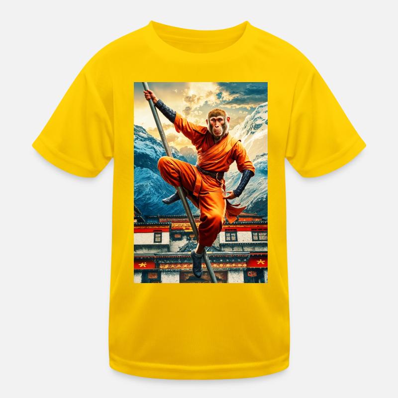 Humanoider Affe Shaolin Mönch Kinder Funktions-T-Shirt