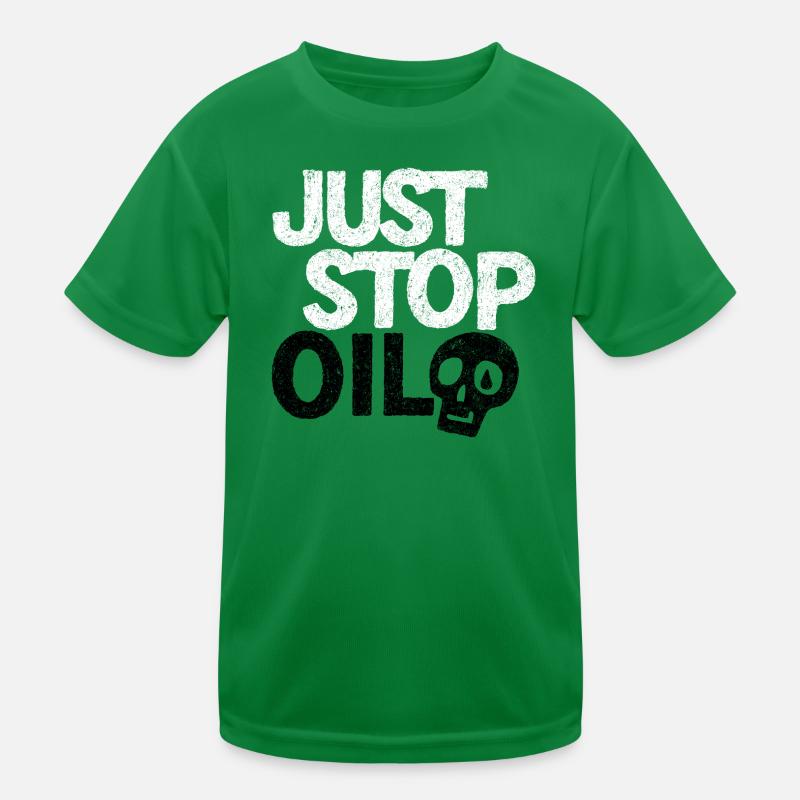 Auffällige „Just Stop“-Protestgrafik Kinder Funktions-T-Shirt