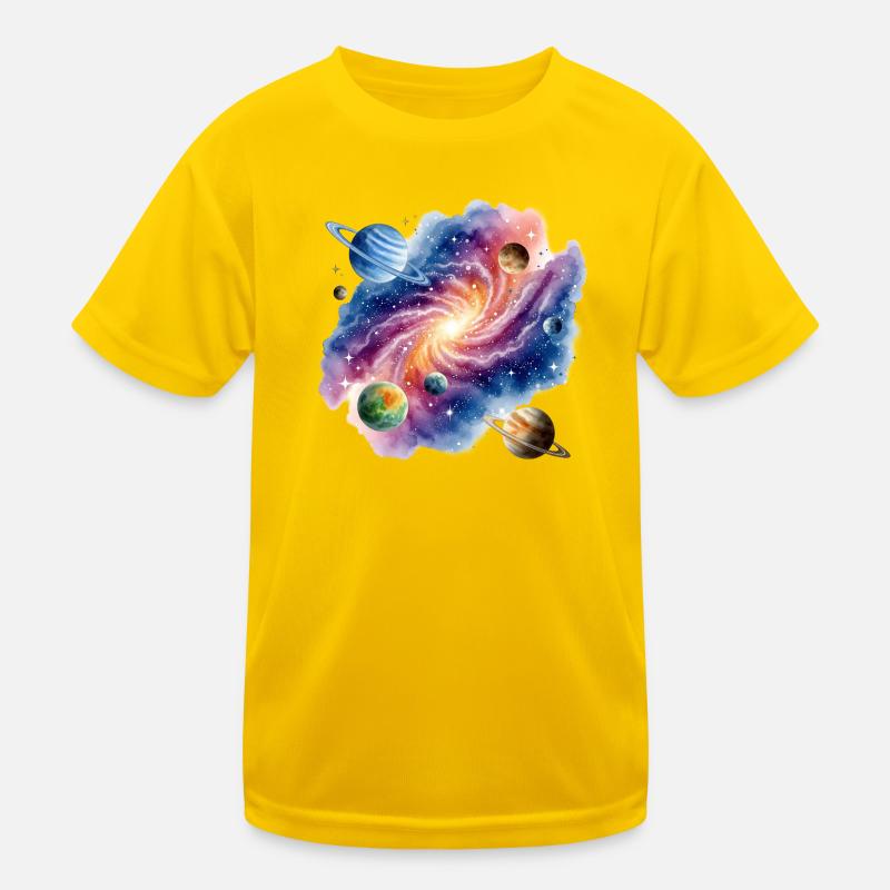 Galactic vortex with planetary constellations Kids Functional T-Shirt