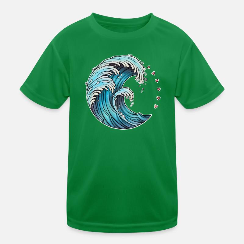 Dynamic Wave Art Illustration Kids Functional T-Shirt