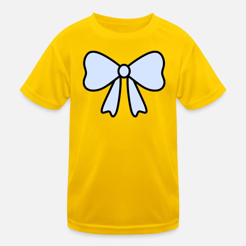 Delicate Light Blue Bow Design Kids Functional T-Shirt