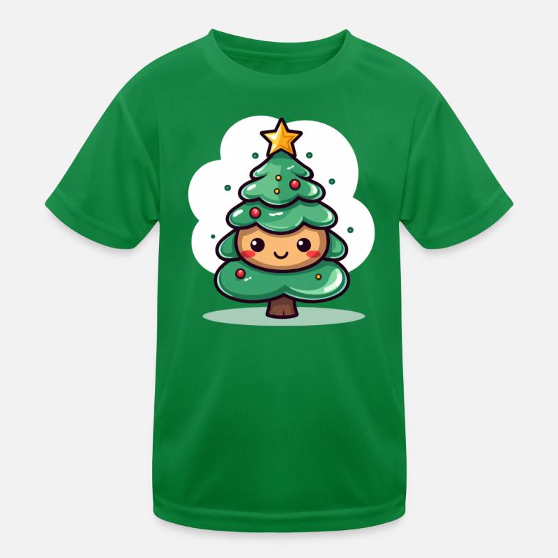 Conception de mascotte d’arbre de Noël mignon T-shirt sport Enfant