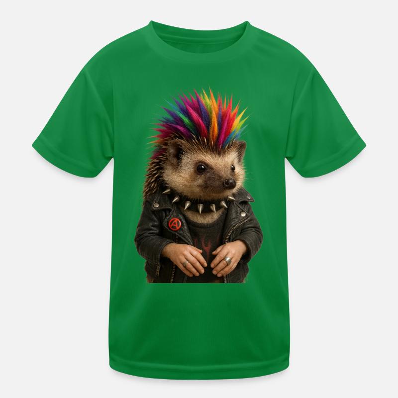 Bunter Igel Punk mit stylischem Flair Kinder Funktions-T-Shirt