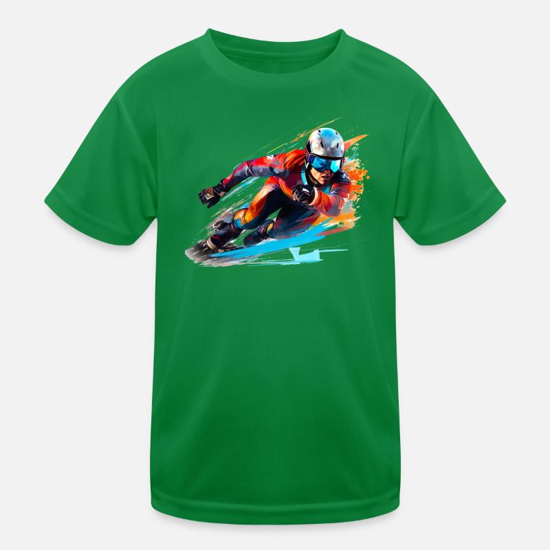 Conduite de skieur de course avec explosion de couleurs T-shirt sport Enfant