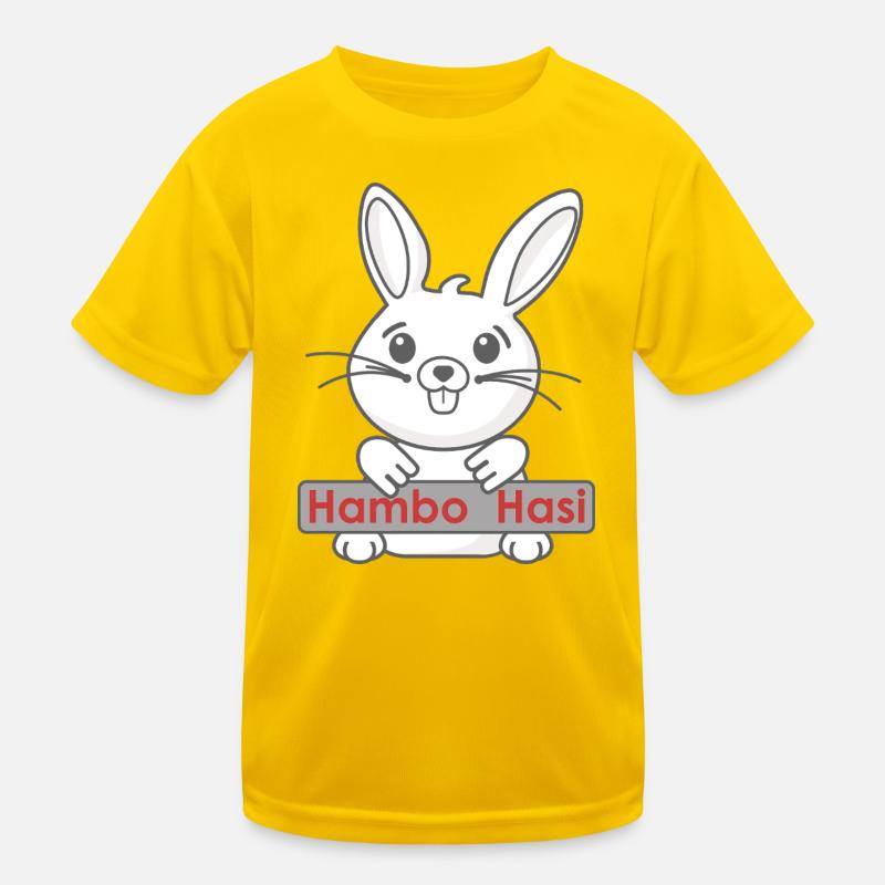 Lächelndes Hase mit Logo Kinder Funktions-T-Shirt