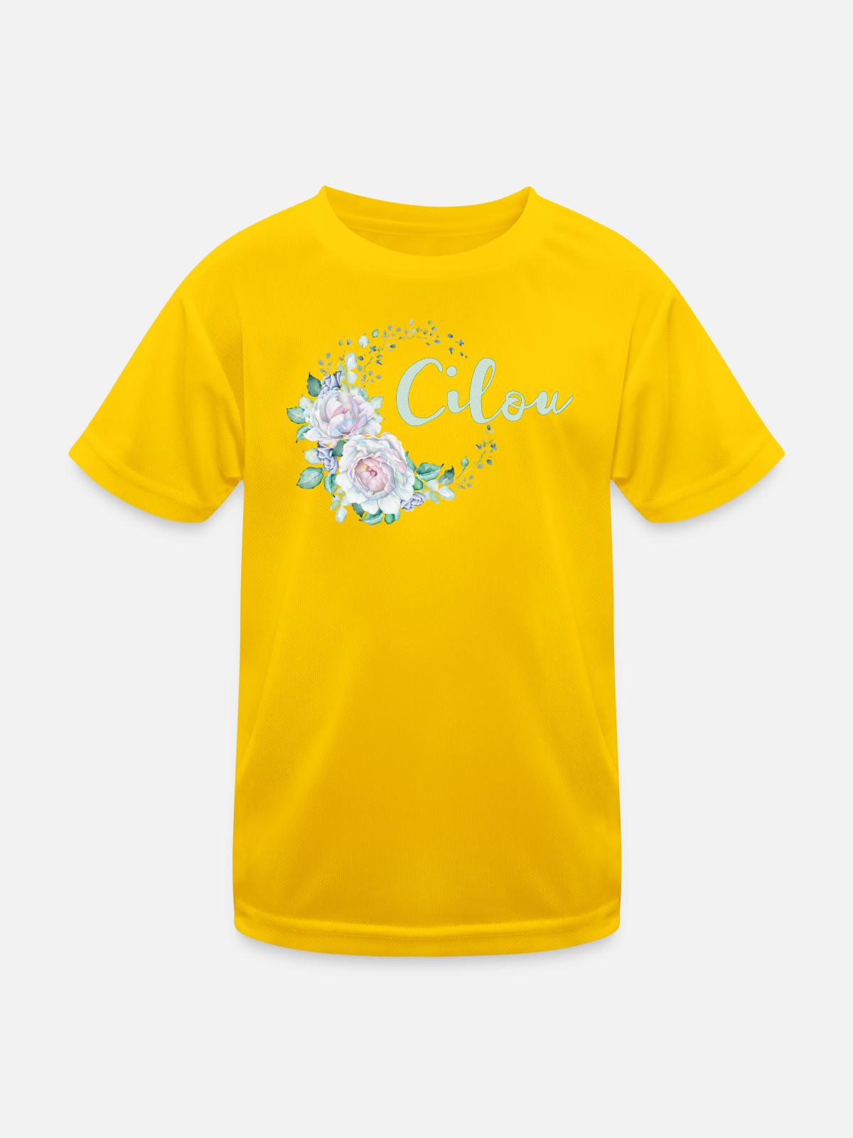 Für Cilou - Kinder Funktions-T-Shirt - Eigelb - Vorne