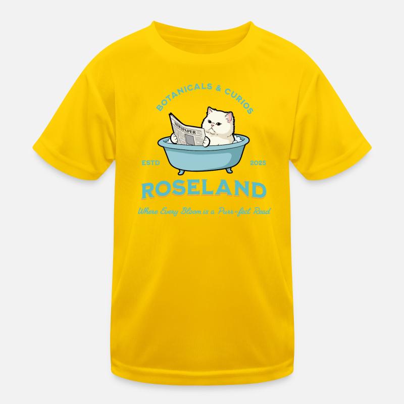 Cat Apprentice in Floral Bath Kids Functional T-Shirt