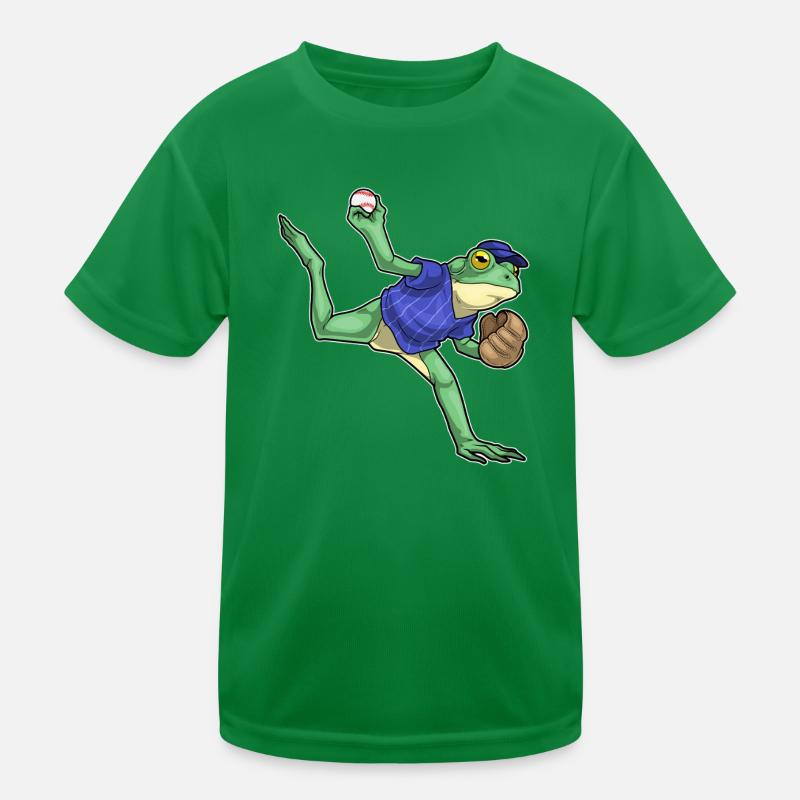 Frosch Baseball Baseballhandschuh Kinder Funktions-T-Shirt