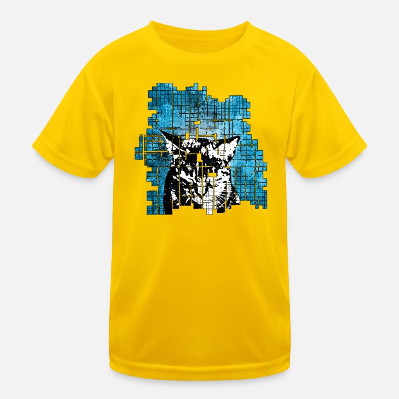 Portrait de chat de style graffiti avec explosion bleue T-shirt sport Enfant