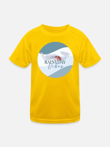 Rainy Day Vibes - Kinder Funktions-T-Shirt - Eigelb