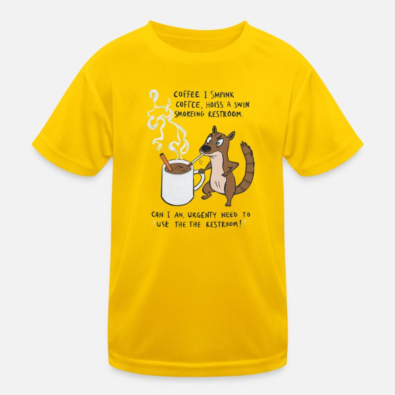 Kaffee Notfall Beutier Eichhörnchen Kippe  Kinder Funktions-T-Shirt